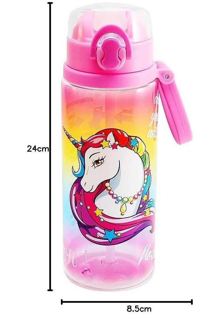 Home Tune 23oz Unicorn Kids Water Bottle - BPA Free, Leak-Proof with Auto Flip Cap - Image 4
